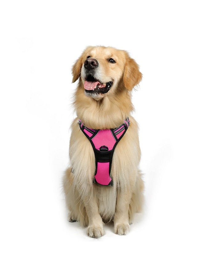 rabbitgoo Dog Harness, No-Pull Pet Harness with 2 Leash Clips, Adjustable Soft Padded Dog Vest, Reflective No-Choke Pet Oxford Vest with Easy Control Handle for Large Dogs, Hot Pink, XL - pzsku/Z284D4773A8827DEBA7C2Z/45/_/1736426799/e2ddd2b7-35df-40e3-bbff-156dcb3b2404