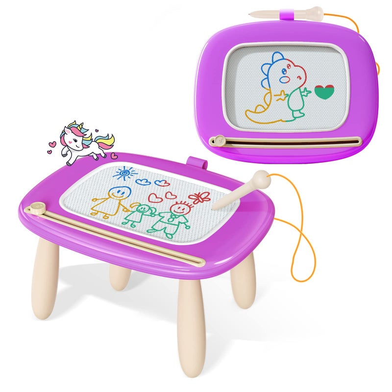 Kikidex Toddlers Toys Age 1-3, Magnetic Drawing Board, Doodle Board Pad Learning and Educational Toys for 1 2 3 Year Old Baby Kids Birthday Gift (Purple) - Image 1