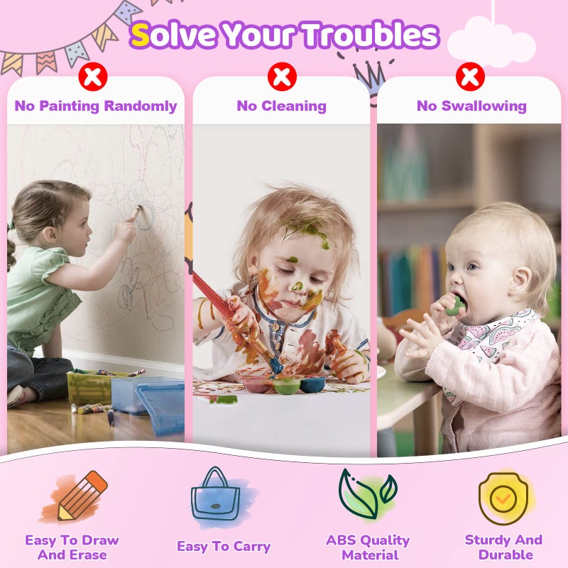 Kikidex Toddlers Toys Age 1-3, Magnetic Drawing Board, Doodle Board Pad Learning and Educational Toys for 1 2 3 Year Old Baby Kids Birthday Gift (Purple) - Image 3