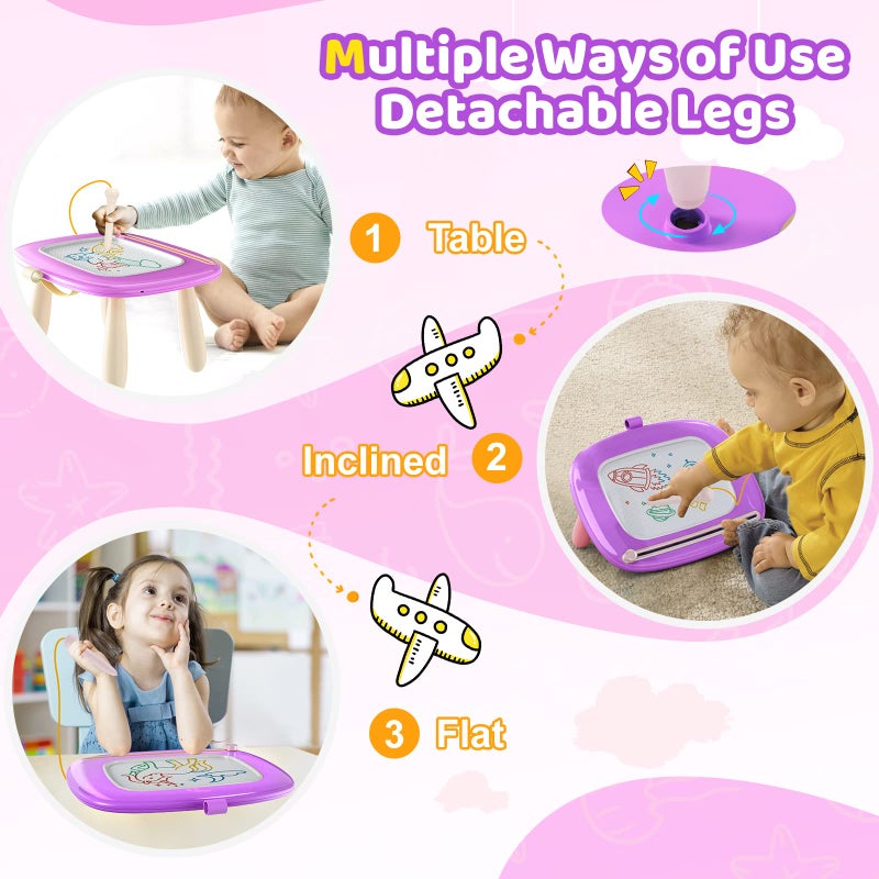Kikidex Toddlers Toys Age 1-3, Magnetic Drawing Board, Doodle Board Pad Learning and Educational Toys for 1 2 3 Year Old Baby Kids Birthday Gift (Purple) - Image 4