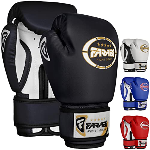 Farabi Sports Kids Boxing Gloves for 310 Years 4 oz Youth Boxing Gloves Junior Punching Gloves MMA Muay Thai Boys and Girls Training Gloves Black 4oz - Image 1
