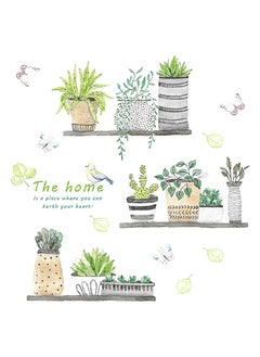 SYOSI Plant Wall Decals, 2 Set Wall Stickers for Bedroom Wall Art Decal Boho, Pastoral Fresh Plants Potted Wall Stickers Art Living Room Dormitory Bedroom Decorations Corridor Porch Self-adhesive Stickers  - Image 1