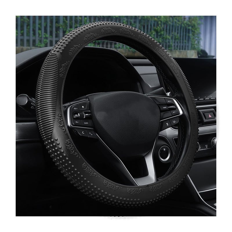 Bittwee Steering Wheel Cover Car Silicone Steering Wheel Protector AntiSlip Soft Odorless Wheel Covers Universal 1415 Inch Steering Wheel Automotive Interior Accessories Black