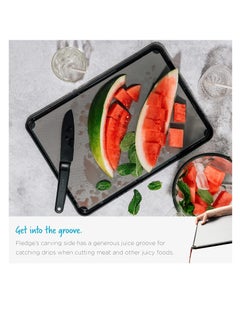 Dreamfarm Dreamfarm Fledge Double-Sided Cutting Board, Durable and Non-Slip, Juice-Catching Flip-Up Silicone Edges for Mess-Free Chopping, Reversible Kitchen Board  - Image 5