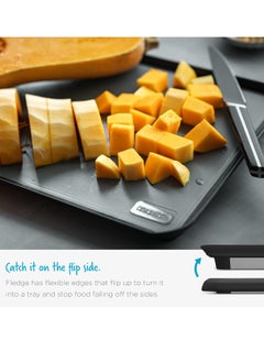 Dreamfarm Dreamfarm Fledge Double-Sided Cutting Board, Durable and Non-Slip, Juice-Catching Flip-Up Silicone Edges for Mess-Free Chopping, Reversible Kitchen Board  - Image 2