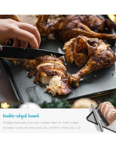 Dreamfarm Dreamfarm Fledge Double-Sided Cutting Board, Durable and Non-Slip, Juice-Catching Flip-Up Silicone Edges for Mess-Free Chopping, Reversible Kitchen Board  - Image 3