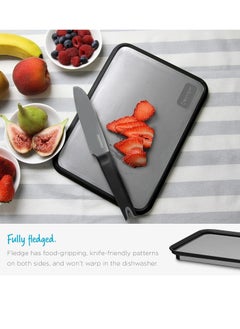Dreamfarm Dreamfarm Fledge Double-Sided Cutting Board, Durable and Non-Slip, Juice-Catching Flip-Up Silicone Edges for Mess-Free Chopping, Reversible Kitchen Board  - Image 4