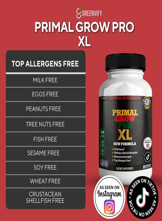 GREENVIFY Primal Grow Pro Extra Strength Maca Root Complex, 1500mg, 60 Capsules, Vegan, Gluten Free, Non-GMO (1) - Image 3