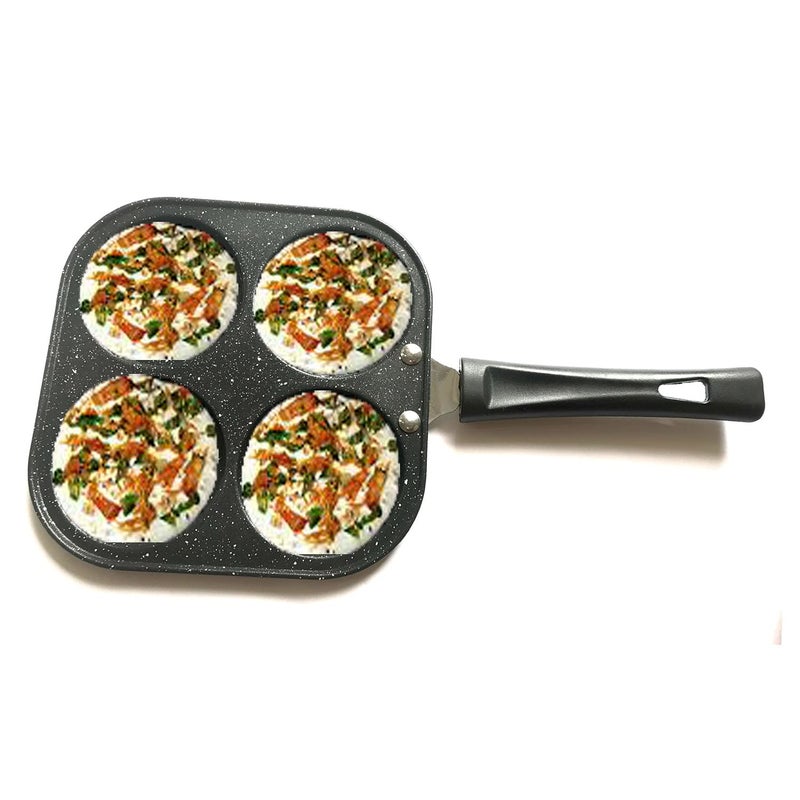DBY Pancake Pan 4Cup Mold Blini Pan Silver Dollar Breakfast Pan Mini Pancake Maker Fried Egg Cooker Pancake Griddle Plett Pan Breakfast Maker Non Stick Egg Cooker Pan  - Image 2