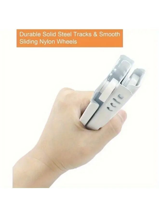 White 12 Inch Self Closing Metal Drawer Slides Cabinet Hardware Replacement Track Kit - Image 5