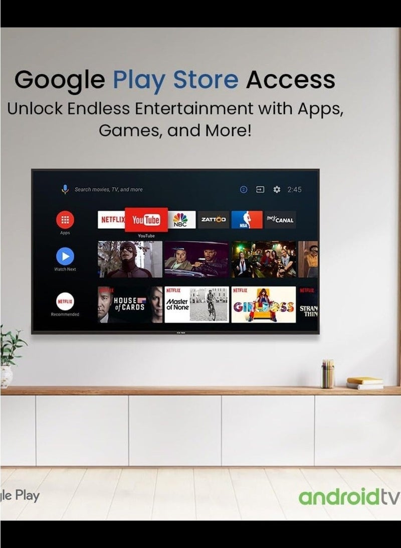 H2O 50-Inch Frameless Smart LED TV – Model H2LED5332S | FHD Android 14 Television with Google Assistant, Chromecast Built-In, Voice Remote Control, HDR10 Display & Wi-Fi Connectivity - Image 4