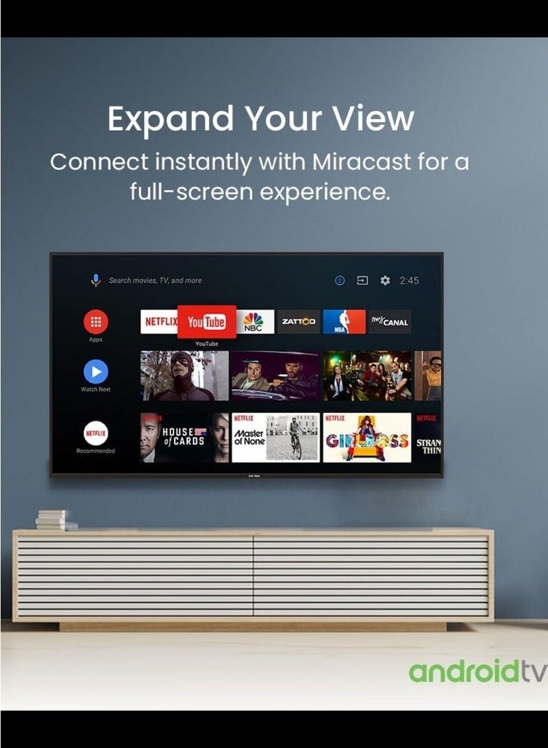 H2O 50-Inch Frameless Smart LED TV – Model H2LED5332S | FHD Android 14 Television with Google Assistant, Chromecast Built-In, Voice Remote Control, HDR10 Display & Wi-Fi Connectivity - Image 3