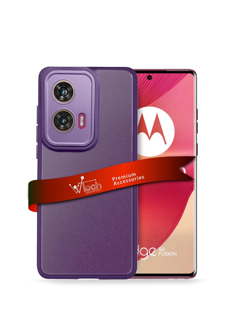 Wtech Motorola Edge 50 Fusion / Motorola S50 Neo / Motorola Moto G85 5G 2024 Hybrid Silicone With Translucent Back Protective Lens Shield Case Cover - Eggplant Purple - Image 1