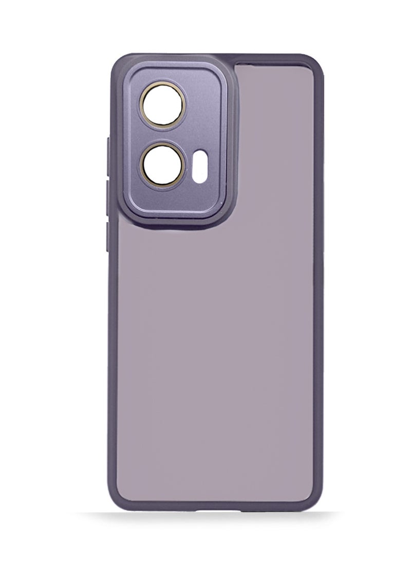 Wtech Motorola Edge 50 Fusion / Motorola S50 Neo / Motorola Moto G85 5G 2024 Hybrid Silicone With Translucent Back Protective Lens Shield Case Cover - Eggplant Purple - Image 5