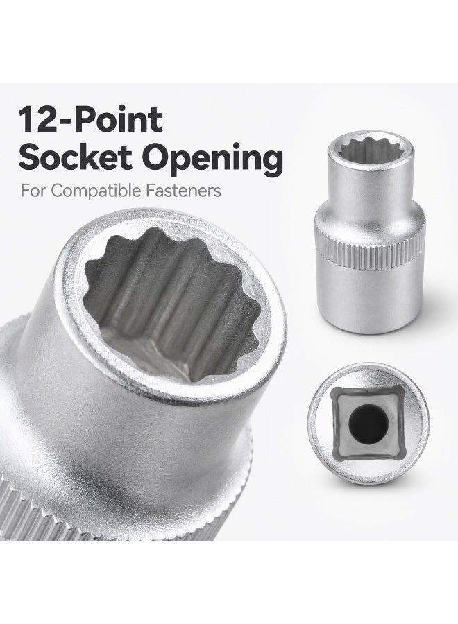 10mm 12 Point Small Socket Wrench, 1/2 Inch Square Drive Chrome Vanadium Steel CR-V Socket for Ratchet, Breaker Bar, Automotive Repair and Workshop Use - Image 4