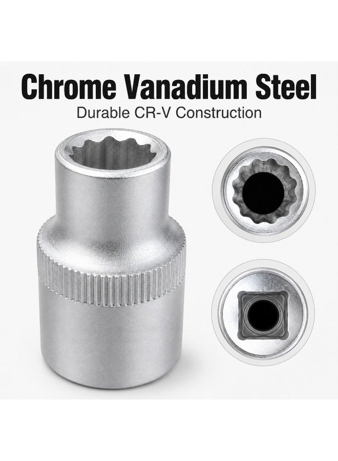 10mm 12 Point Small Socket Wrench, 1/2 Inch Square Drive Chrome Vanadium Steel CR-V Socket for Ratchet, Breaker Bar, Automotive Repair and Workshop Use - Image 5