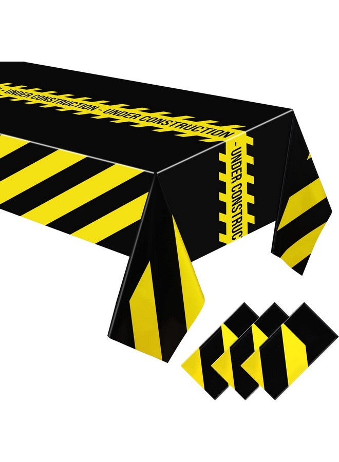 Remagr 3 Pcs Construction Tablecloth Black Racetrack Party Tablecover for Kids Racing Car Theme Birthday Party Supplies Runner Plastic Rectangular Table Cover Table Decorations for Birthday Supplies - Image 1