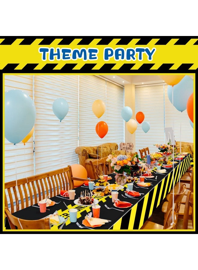 Remagr 3 Pcs Construction Tablecloth Black Racetrack Party Tablecover for Kids Racing Car Theme Birthday Party Supplies Runner Plastic Rectangular Table Cover Table Decorations for Birthday Supplies - Image 4