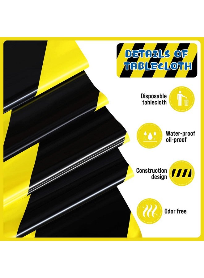 Remagr 3 Pcs Construction Tablecloth Black Racetrack Party Tablecover for Kids Racing Car Theme Birthday Party Supplies Runner Plastic Rectangular Table Cover Table Decorations for Birthday Supplies - Image 3