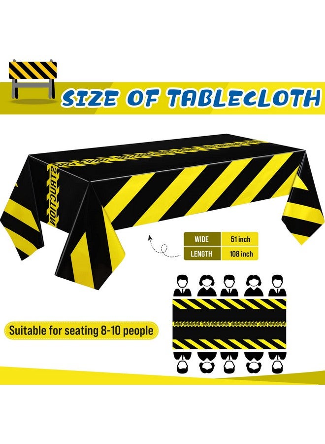 Remagr 3 Pcs Construction Tablecloth Black Racetrack Party Tablecover for Kids Racing Car Theme Birthday Party Supplies Runner Plastic Rectangular Table Cover Table Decorations for Birthday Supplies - Image 2