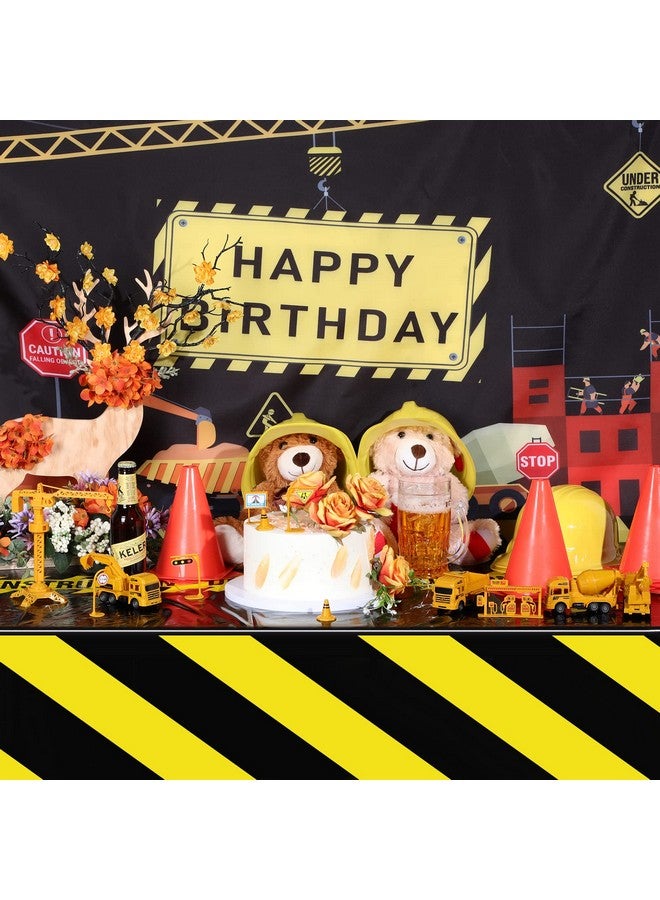 Remagr 3 Pcs Construction Tablecloth Black Racetrack Party Tablecover for Kids Racing Car Theme Birthday Party Supplies Runner Plastic Rectangular Table Cover Table Decorations for Birthday Supplies - Image 5