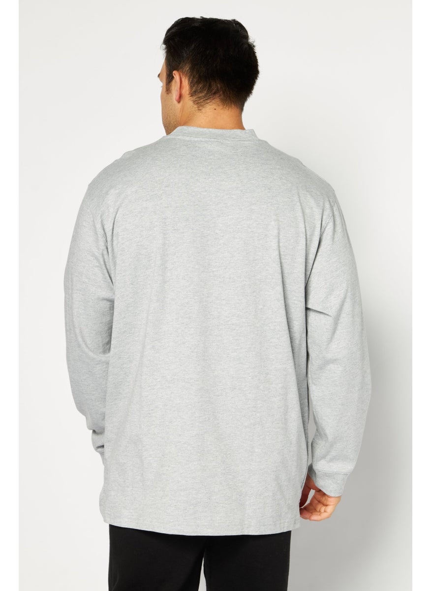 New Balance Men Sportswear Fit Training Long Sleeve T-Shirt, Grey  - Image 3