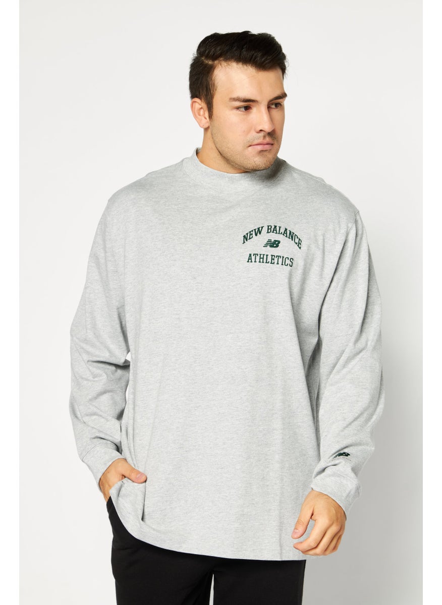 New Balance Men Sportswear Fit Training Long Sleeve T-Shirt, Grey  - Image 1