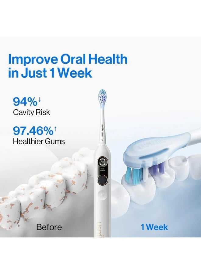usmile Y10 PRO Rechargeable Electric Toothbrush with Smart Display, Missed Spot Detection, Pressure Sensor, 180-Day Battery Life, IPX8 Waterproof, Travel-Friendly with 2 Brush Heads - Image 5