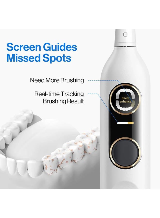 usmile Y10 PRO Rechargeable Electric Toothbrush with Smart Display, Missed Spot Detection, Pressure Sensor, 180-Day Battery Life, IPX8 Waterproof, Travel-Friendly with 2 Brush Heads - Image 4