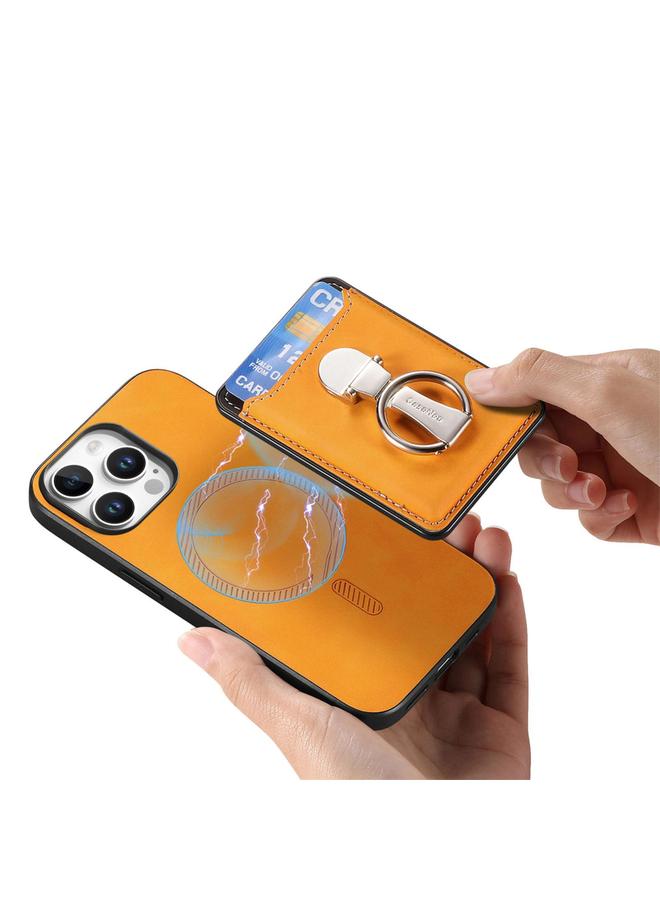 زبون جراب هاتف iPhone 13 Pro بتصميم كلاسيكي قابل للطي وحامل بطاقات وحافظة MagSafe - Image 4