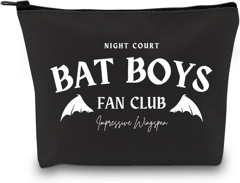 XYANFA Bat Boys Fan Club Makeup Bag The Night Court Book Lover Gift Rose Zipper Pouch (BAT BOYS FAN CLUB black)