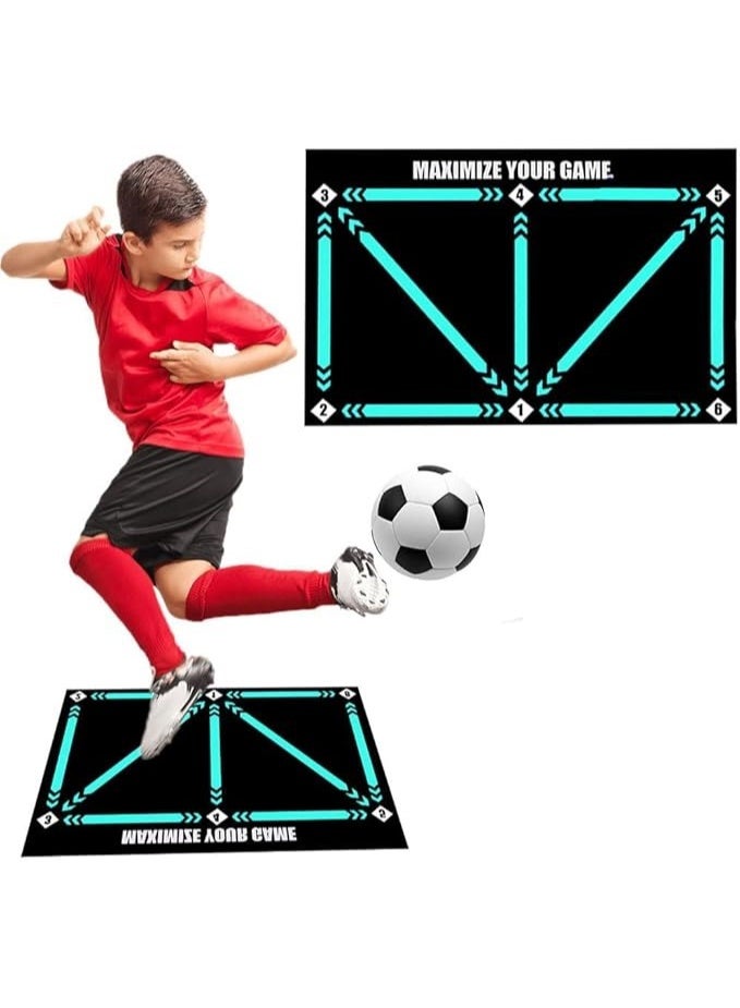 Football Footstep Training Mat, Dribble Silent Sports Auxiliary Props, Football Door Mat Anti-Skid Carpet, Training Pace Ball Control Player Equipment for Football Training - Image 1