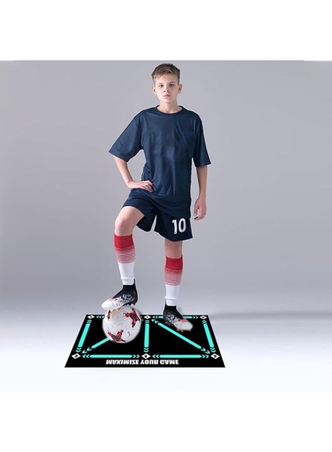 Football Footstep Training Mat, Dribble Silent Sports Auxiliary Props, Football Door Mat Anti-Skid Carpet, Training Pace Ball Control Player Equipment for Football Training - Image 2