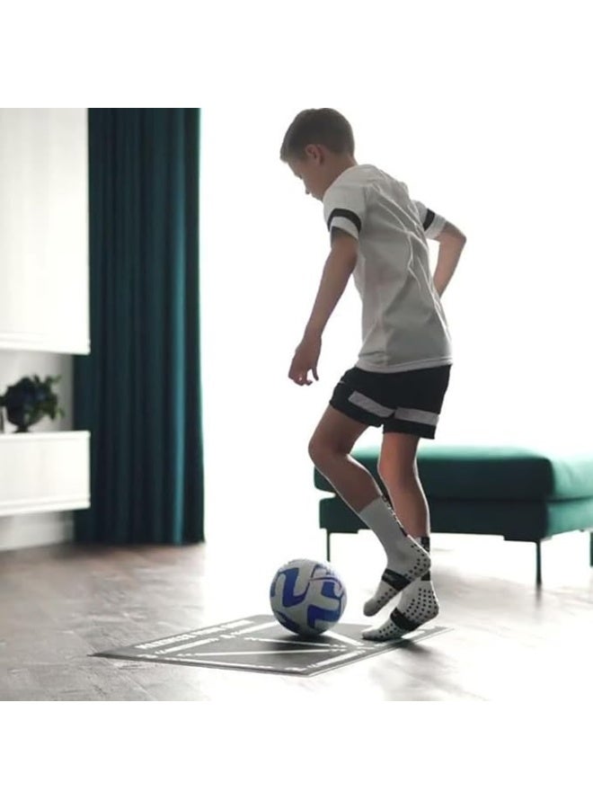 Football Footstep Training Mat, Dribble Silent Sports Auxiliary Props, Football Door Mat Anti-Skid Carpet, Training Pace Ball Control Player Equipment for Football Training - Image 5