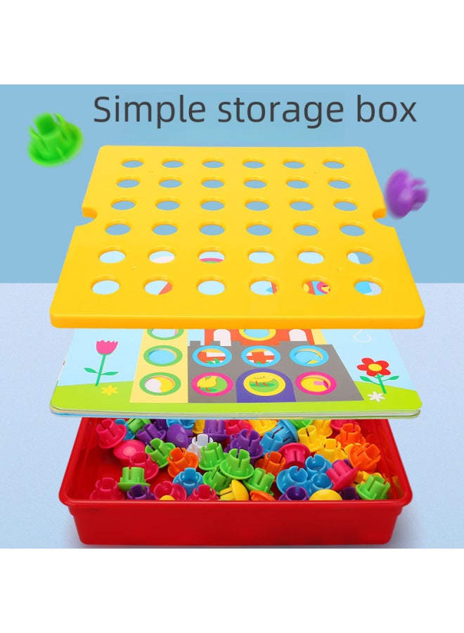 Diy Puzzle Toys For 1-3 Years Old Large Particle Mushroom Pins Intellectual Development Cubic Puzzle Assembly Educational Toys-Color:22809 - Image 5