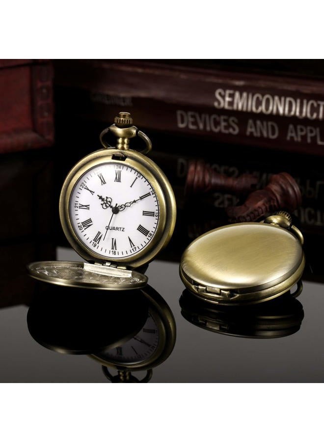 TREEWETO Engraved Pocket Watch for Boyfriend My Man Fiancé Husband Customized Personalized Fob Watches for Men Birthday Anniversary Personalized Watch Bronze - Image 3