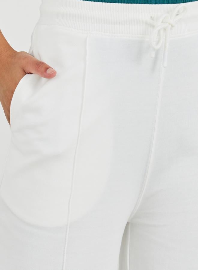 Styli Styli Solid Pintuck Detail Straight Fit Joggers with Elasticated Waistband  - Image 3
