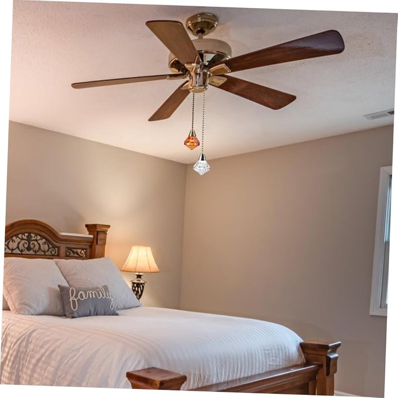 Tehaux 2 حزمة سلسلة سحب من حجر الراين الشفاف لتزيين مصباح ضوء مروحة السقف - Image 3