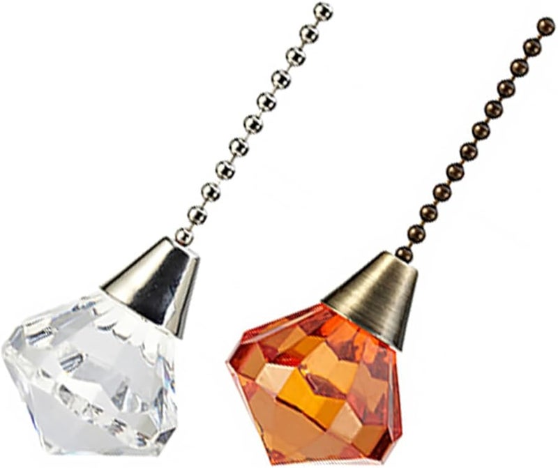 Tehaux 2 حزمة سلسلة سحب من حجر الراين الشفاف لتزيين مصباح ضوء مروحة السقف - Image 2