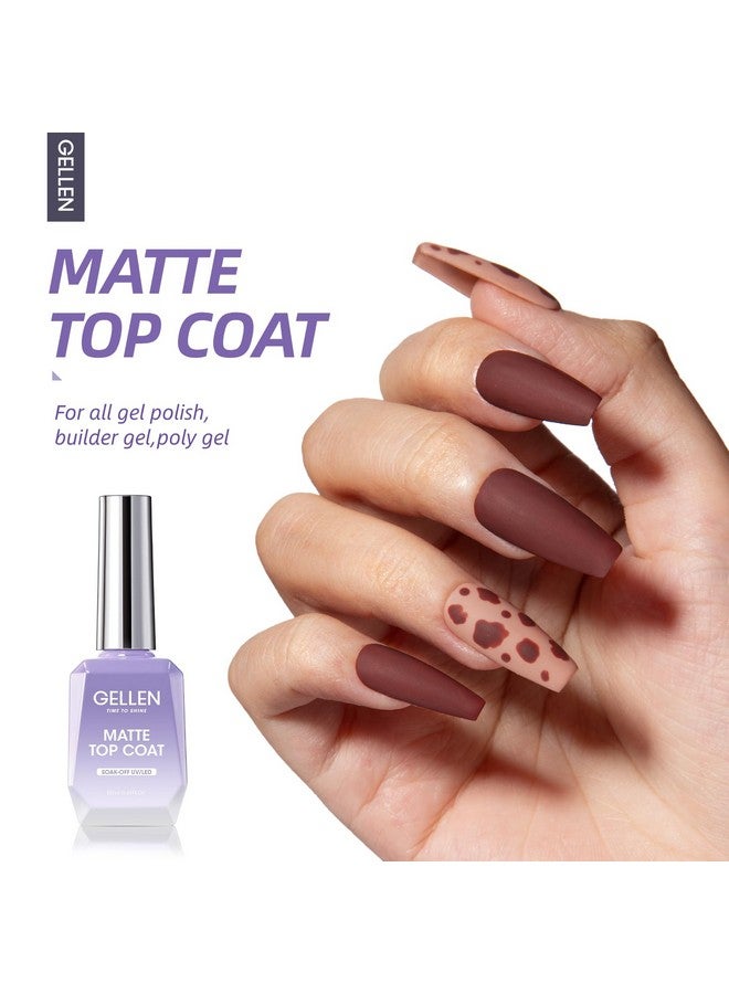 Gellen Gel Top Coat Base Coat 3Pc 18Ml Matte & Glossy Top Coat Base Coat For Gel Nail Polishno Wipe Gel Top Coat Nail Polish Soak Off Uv Lamp Gel Polish Set For Nail Starter - Image 4