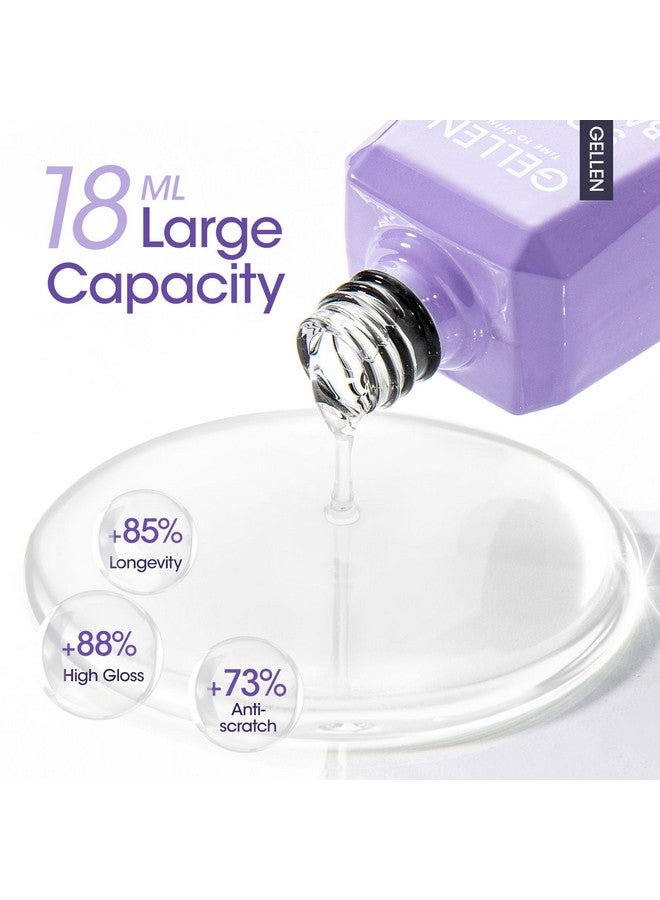 Gellen Gel Top Coat Base Coat 3Pc 18Ml Matte & Glossy Top Coat Base Coat For Gel Nail Polishno Wipe Gel Top Coat Nail Polish Soak Off Uv Lamp Gel Polish Set For Nail Starter - Image 2