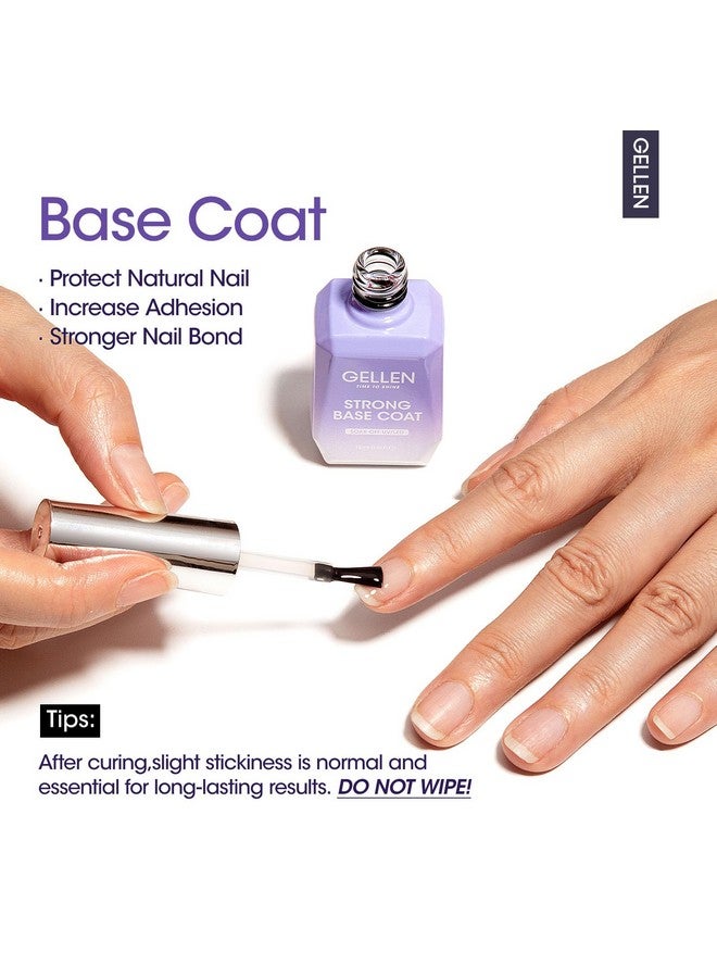Gellen Gel Top Coat Base Coat 3Pc 18Ml Matte & Glossy Top Coat Base Coat For Gel Nail Polishno Wipe Gel Top Coat Nail Polish Soak Off Uv Lamp Gel Polish Set For Nail Starter - Image 3