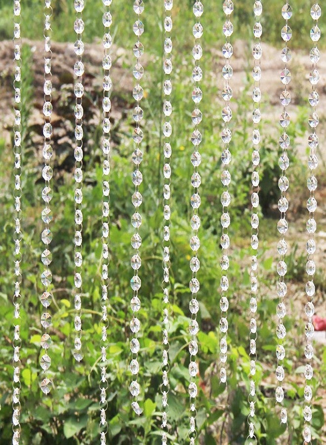 Beebel ثريا كريستال خرز بيبل 19.7 قدم خرز زجاجي شفاف سلسلة مصباح إكليل للثريا خرز مثمن للسلسلة لحفلات الزفاف والديكور المنزلي والحرف اليدوية والمجوهرات - Image 4