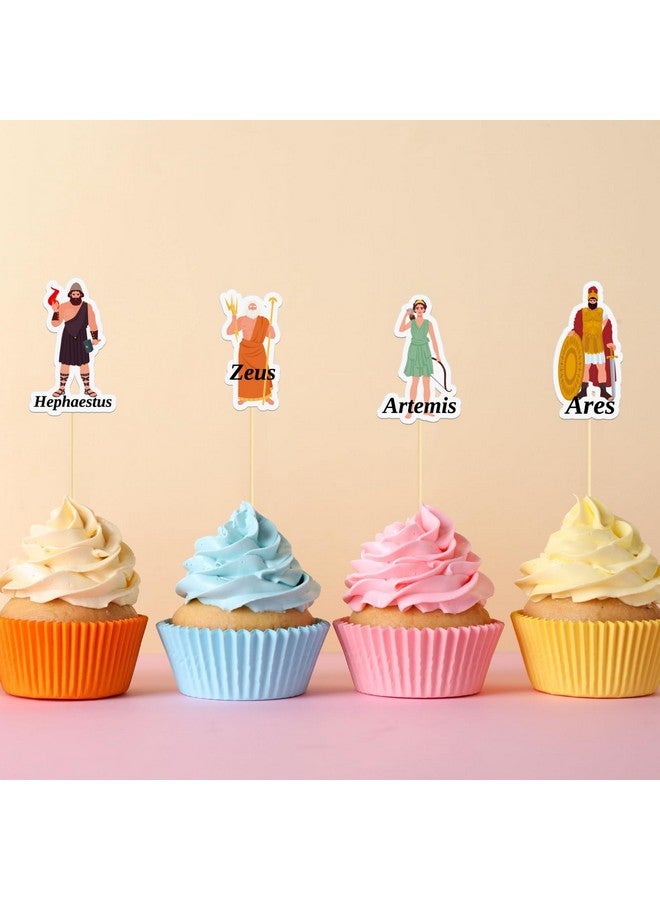 Maxdot 48 Pcs Greek Gods Cupcake Toppers Food Picks Greek Mythology Cake Toppers Greek God Cupcake Picks Greek Mythology Birthday Party Decorations for Ancient Greek Myths Party Supplies - Image 5