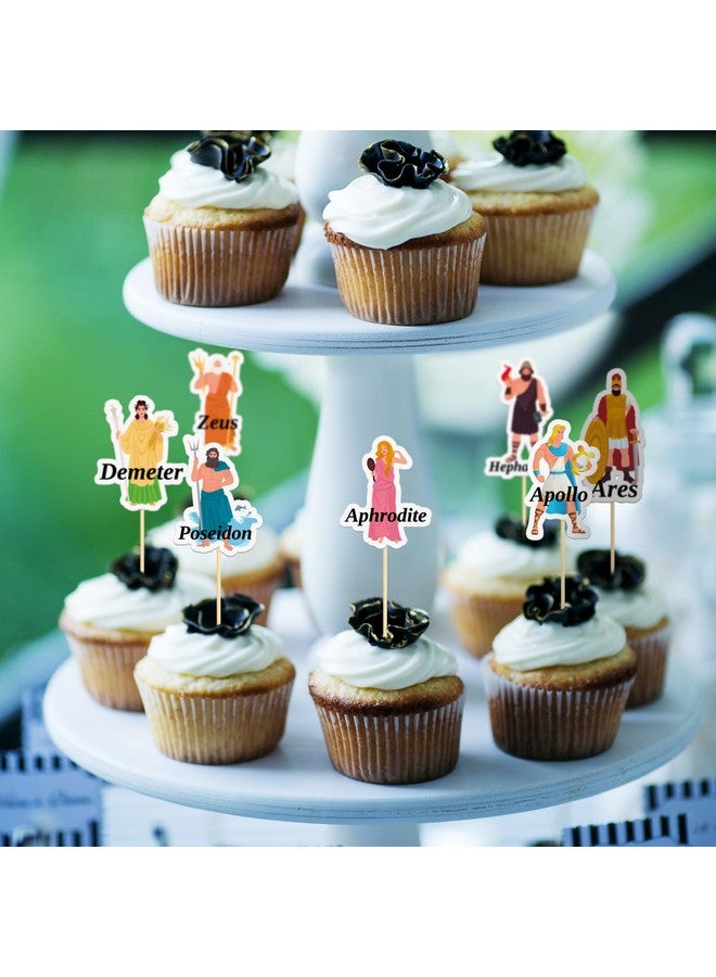 Maxdot 48 Pcs Greek Gods Cupcake Toppers Food Picks Greek Mythology Cake Toppers Greek God Cupcake Picks Greek Mythology Birthday Party Decorations for Ancient Greek Myths Party Supplies - Image 4