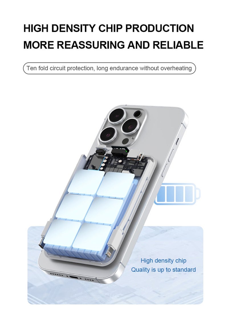 X-level 10000 mAh 633 Magnetic Battery,Magnetic Power Bank 22.5W PD Fast Charging with USB-C&Lighting Cable LED Display Wireless Portable Charger with Stand for iPhone 16/15/14/13/12/Pro/Pro Max  - Image 5