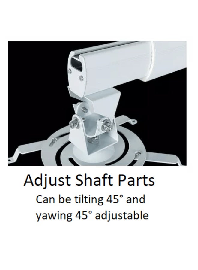 بيتيك حامل جداري لبروجكتر يدعم بروجكترات قصيرة المدى بوزن يصل إلى 40 كجم (88 رطل)، طول قابل للتعديل، دوران 360°، وإدارة للكابلات، أبيض - TF-SM120-W - Image 4