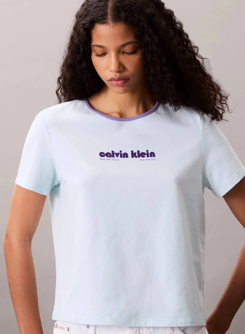 Calvin Klein Cooling Oasis Logo Graphic Baby Tee for Women | Best Price UAE