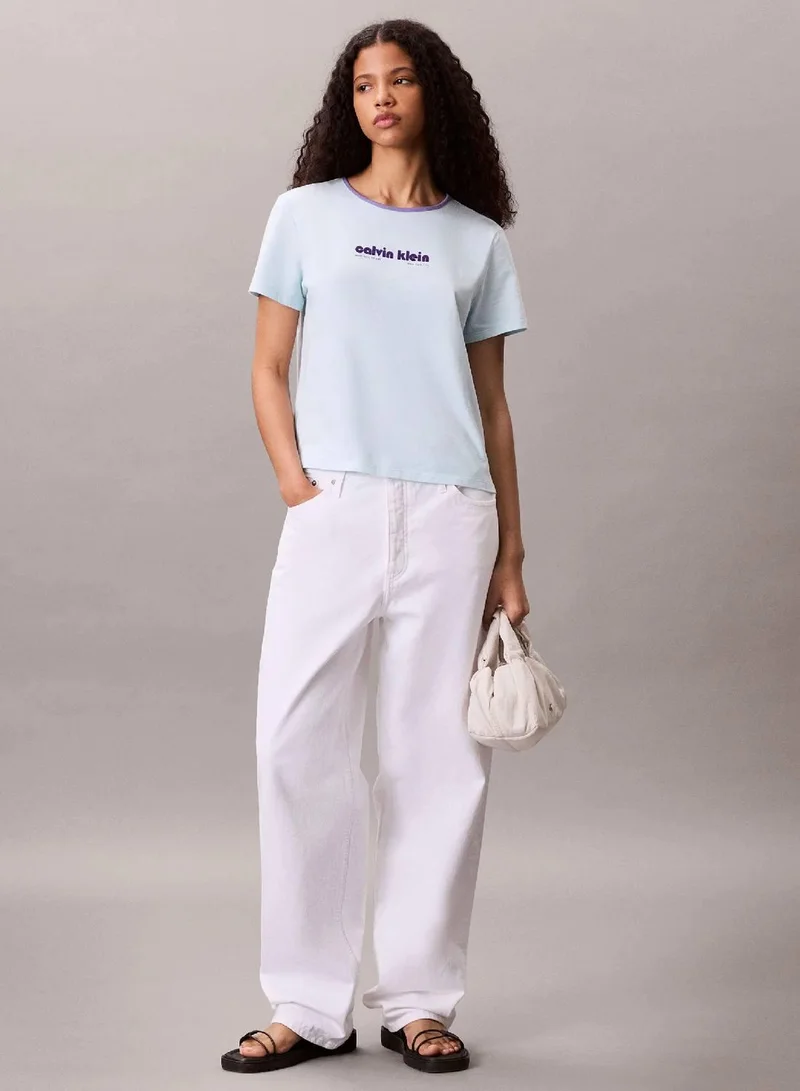 Calvin Klein Cooling Oasis Logo Graphic Baby Tee for Women | Best Price UAE