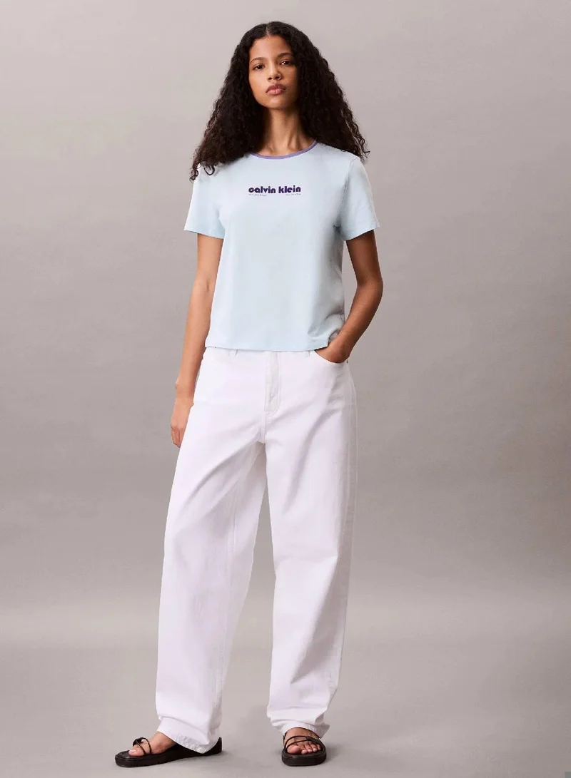Calvin Klein Cooling Oasis Logo Graphic Baby Tee for Women | Best Price UAE